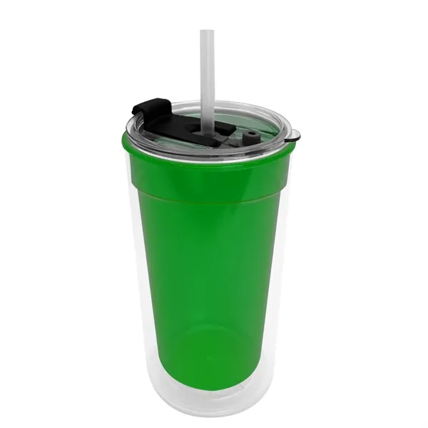 Garyline® Transparent Tumbler with 2-in-1 Lid with Straw ...