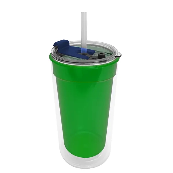 Garyline® Transparent Tumbler with 2-in-1 Lid with Straw ...