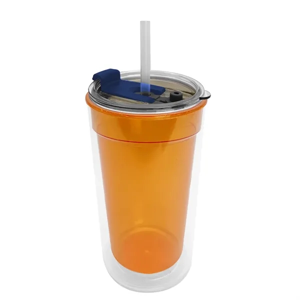 Garyline® Transparent Tumbler with 2-in-1 Lid with Straw ...