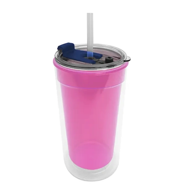 Garyline® Transparent Tumbler with 2-in-1 Lid with Straw ...