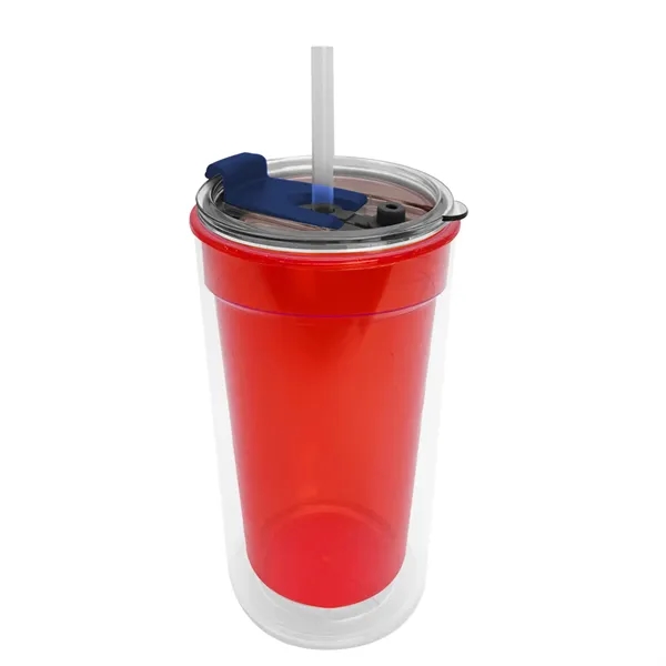 Garyline® Transparent Tumbler with 2-in-1 Lid with Straw ...