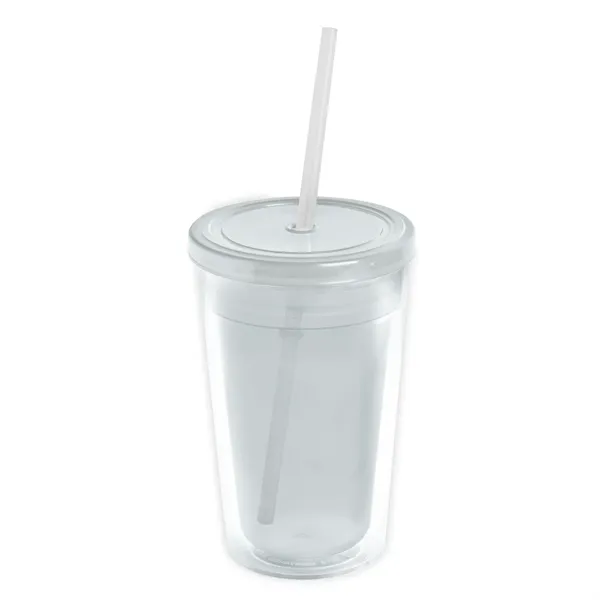 Garyline® Transparent Tumbler with Straw Lid and Full-Col...
