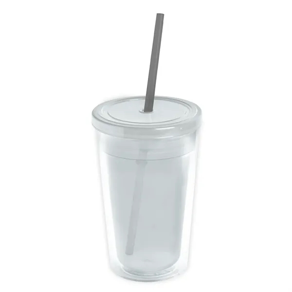 Garyline® Transparent Tumbler with Straw Lid and Full-Col...