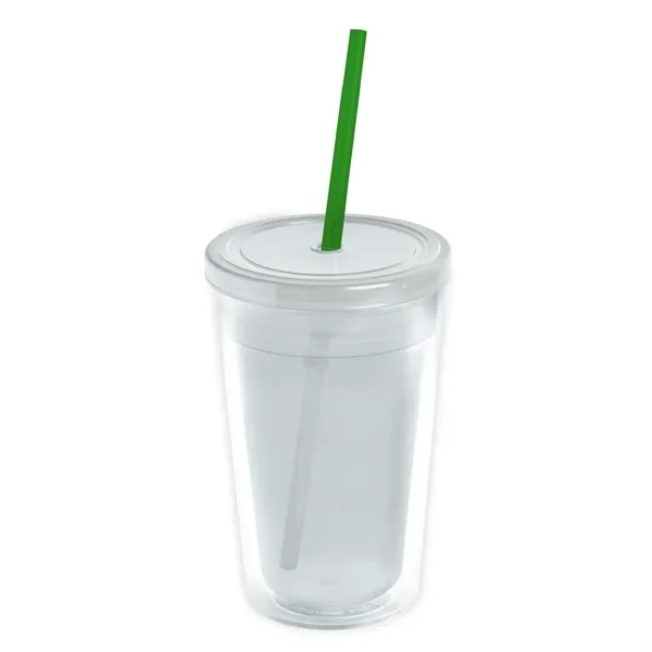 Garyline® Transparent Tumbler with Straw Lid and Full-Col...