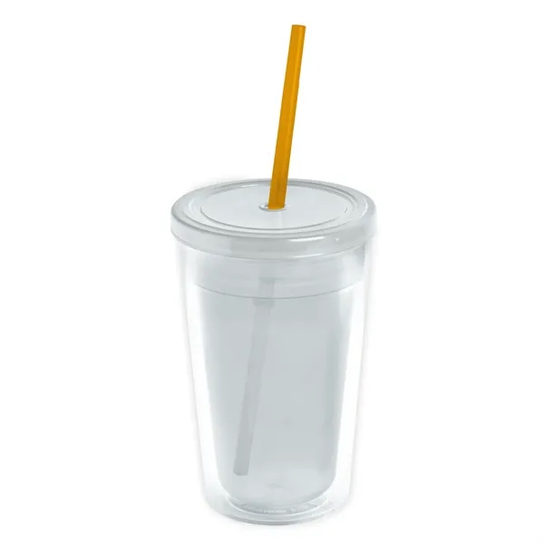 Garyline® Transparent Tumbler with Straw Lid and Full-Col...