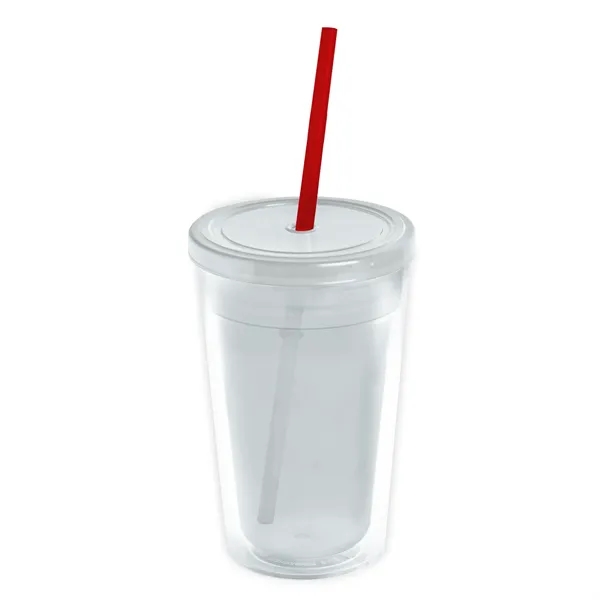 Garyline® Transparent Tumbler with Straw Lid and Full-Col...