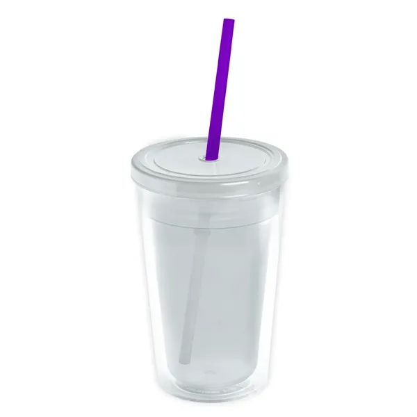 Garyline® Transparent Tumbler with Straw Lid and Full-Col...