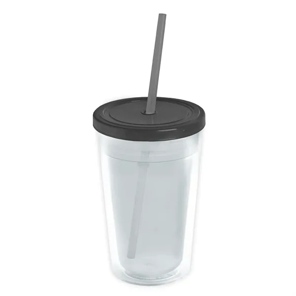 Garyline® Transparent Tumbler with Straw Lid and Full-Col...