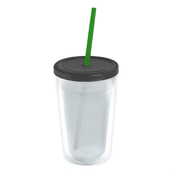 Garyline® Transparent Tumbler with Straw Lid and Full-Col...