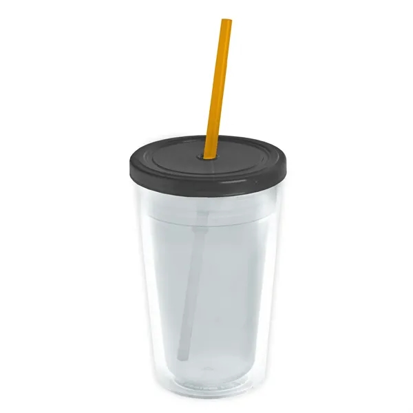 Garyline® Transparent Tumbler with Straw Lid and Full-Col...