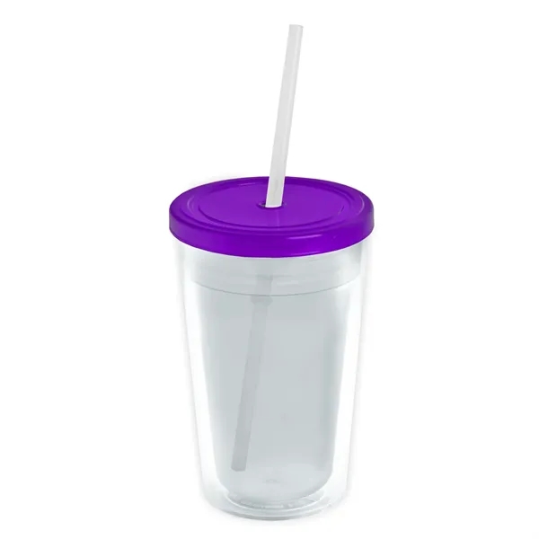 Garyline® Transparent Tumbler with Straw Lid and Full-Col...