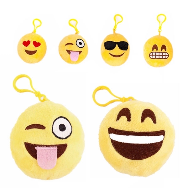 Emoji Smiley Emoticon Plush Keychain - Emoji Smiley Emoticon Plush Keychain - Image 1 of 2