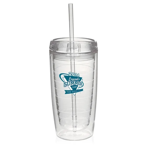 16 oz. Double Wall Acrylic Tumblers With Straw