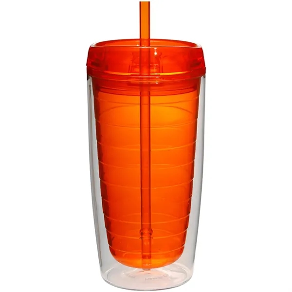 16 oz. Double Wall Acrylic Tumblers With Straw