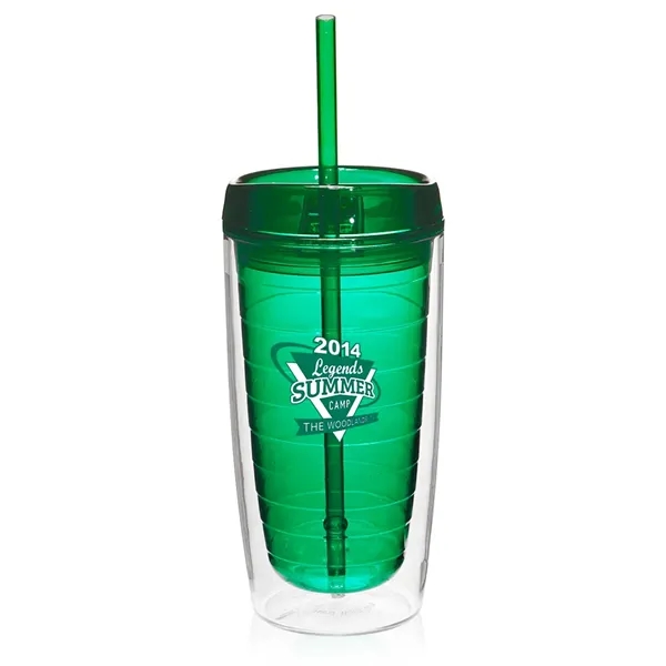 16 oz. Double Wall Acrylic Tumblers With Straw
