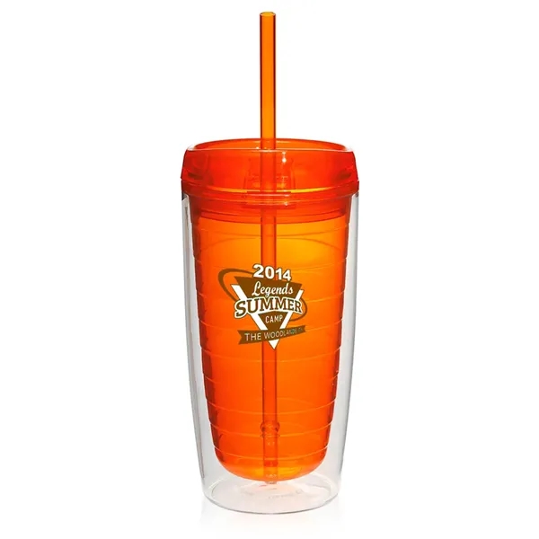 16 oz. Double Wall Acrylic Tumblers With Straw