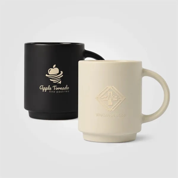 Cafe Duo - 11 oz. Ceramic Mug & Bamboo Board Set - Ceram-X