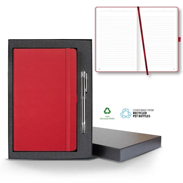 Custom Oceano ECO rPET Medio Lined Recycled White Page Journal G...