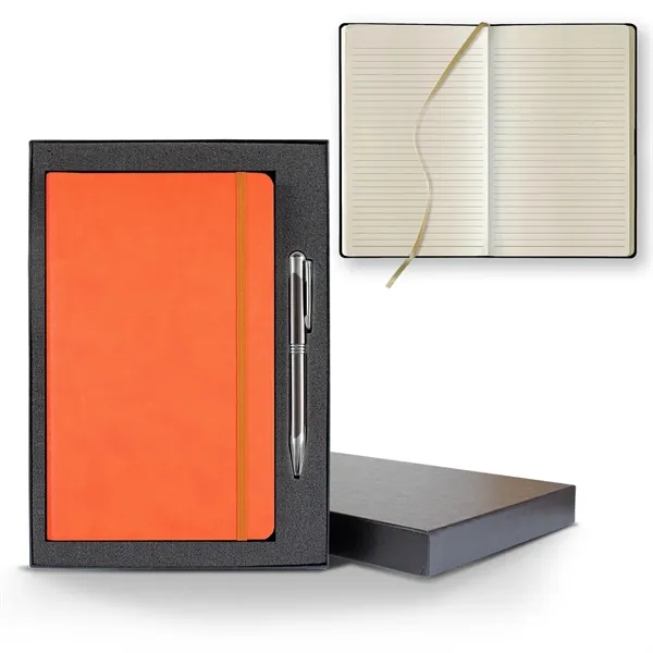 Custom Tucson Flex Medio Lined Ivory Journal Gift Set