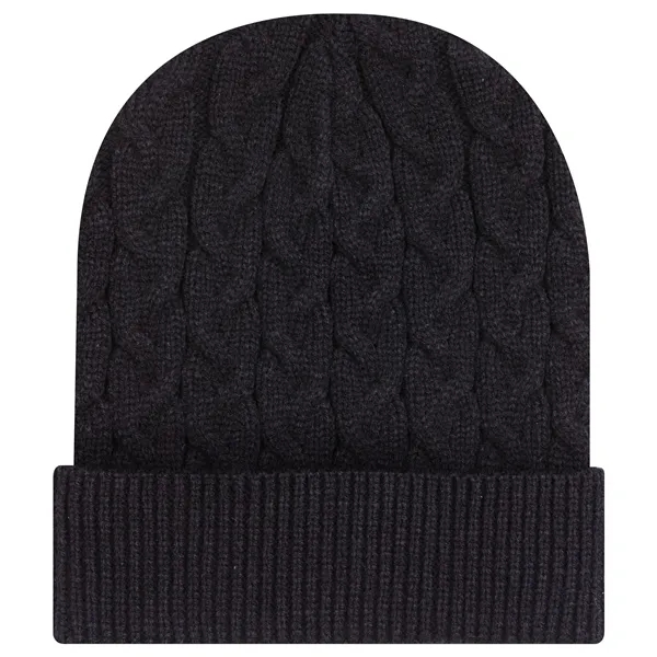 Custom 12" Cable Knit Beanie w/ Rib Cuff