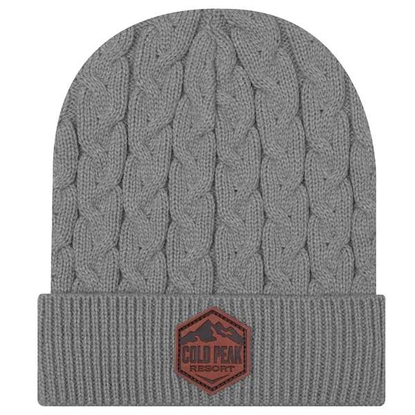 12" Cable Knit Beanie w/ Rib Cuff