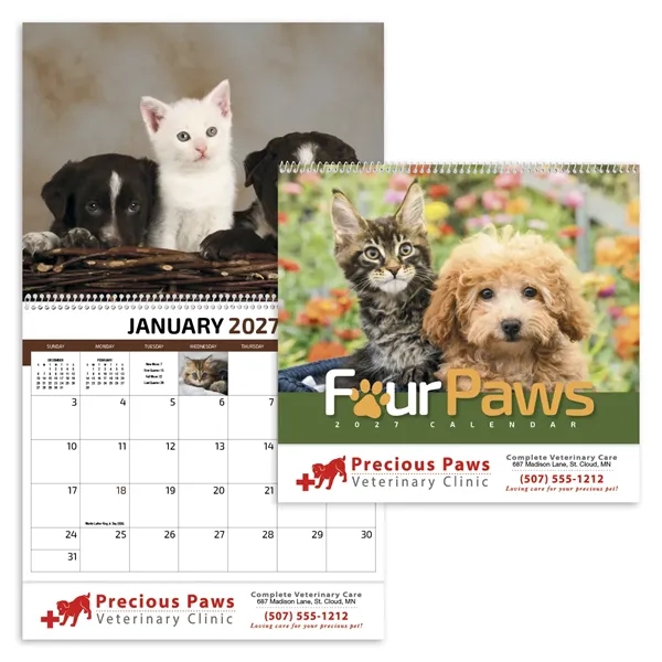 Products Four Paws Appointment Calendar - Spiral