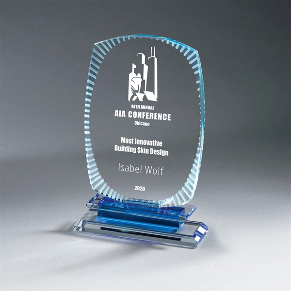 Rectangle Etched Edge Crystal with Layered Base