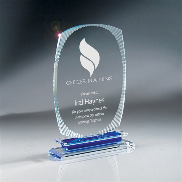 Rectangle Etched Edge Crystal with Layered Base