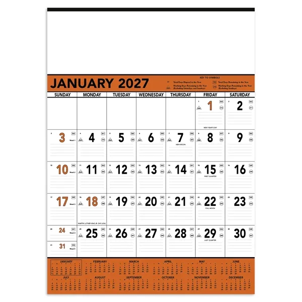 Triumph® Calendars Orange & Black Contractor Memo Calendar