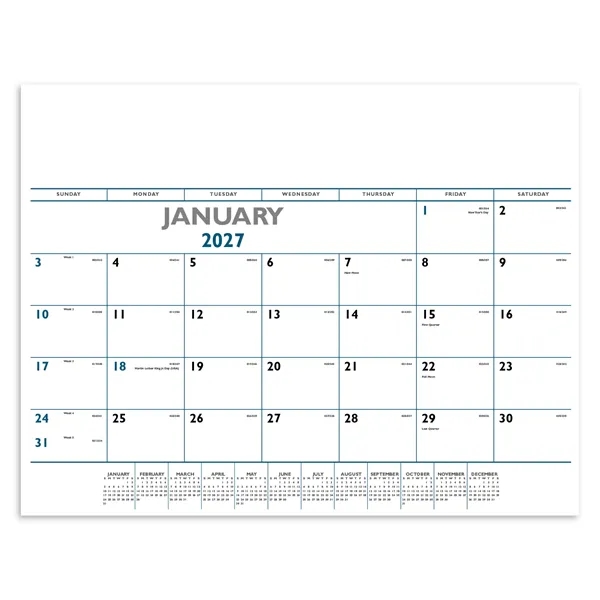 Triumph® Calendars Blue & Black Desk Pad