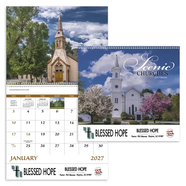 Good Value™ Scenic Churches - Spiral Calendar