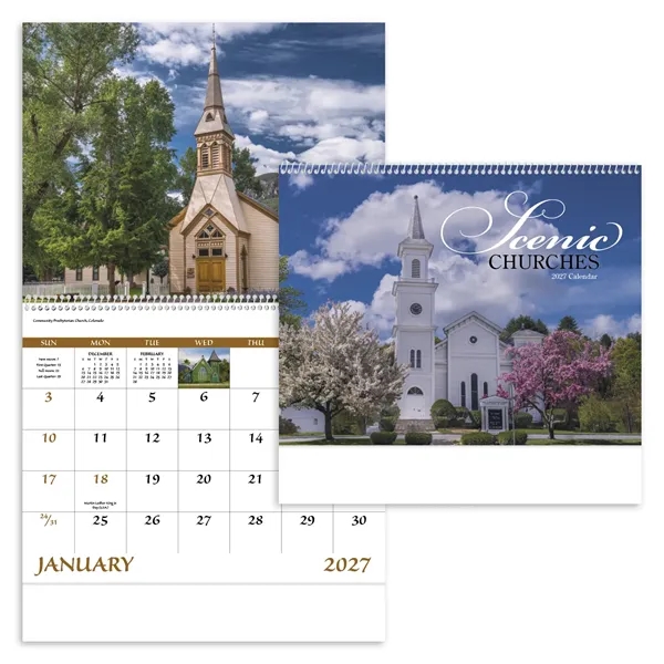 Good Value™ Scenic Churches - Spiral Calendar