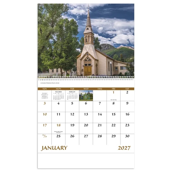 Good Value™ Scenic Churches - Spiral Calendar