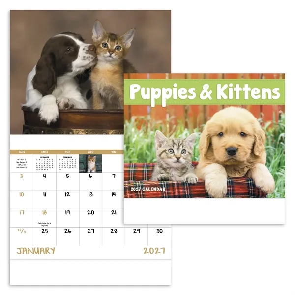 Good Value™ Puppies & Kittens - Stapled Calendar