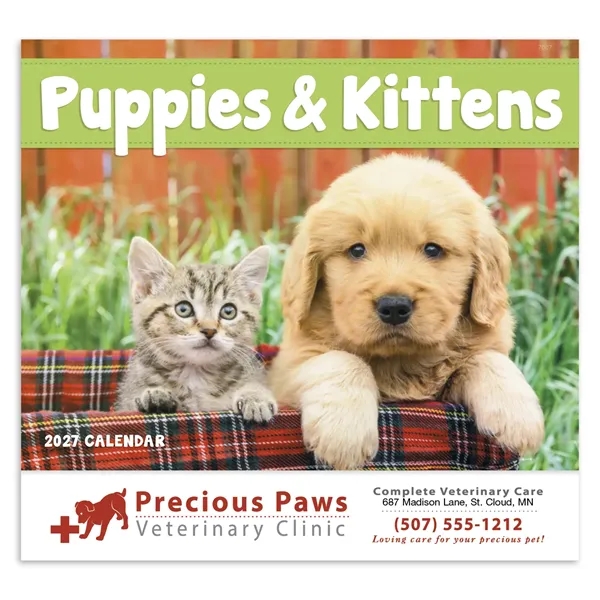 Good Value™ Puppies & Kittens - Stapled Calendar