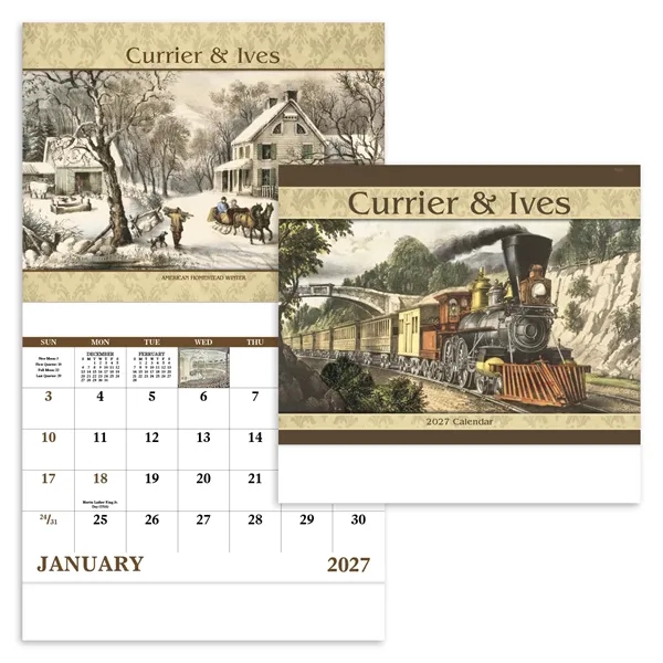 Good Value™ Currier & Ives - Stapled Calendar