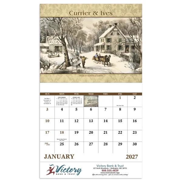 Good Value™ Currier & Ives - Stapled Calendar