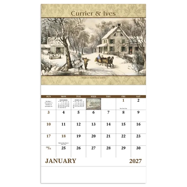 Good Value™ Currier & Ives - Stapled Calendar