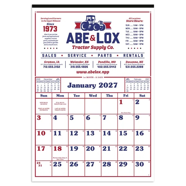 Skinner & Kennedy® Commercial 12-Sheet Calendar