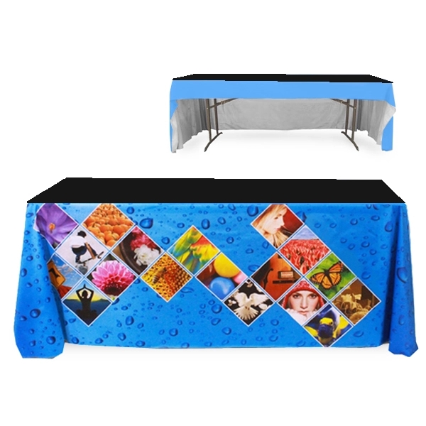 6 ft. 3 Sided PolyKnit™ Table Cover (Dye Sub Front Panel)
