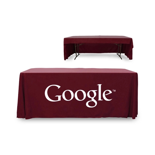 6 ft. 3 Sided PolyKnit™ Table Cover (One Color Logo) - 6 ft. 3 Sided PolyKnit™ Table Cover (One Color Logo) - Image 1 of 30