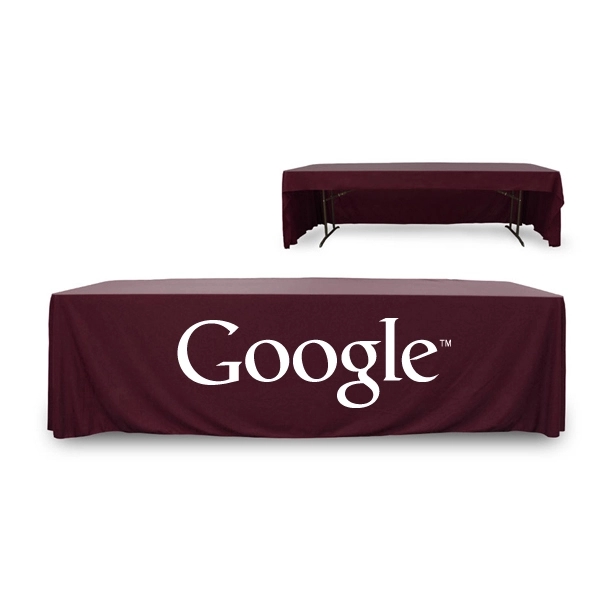 8 ft. 3 Sided PolyKnit™ Table Cover (One Color Logo) - 8 ft. 3 Sided PolyKnit™ Table Cover (One Color Logo) - Image 25 of 30