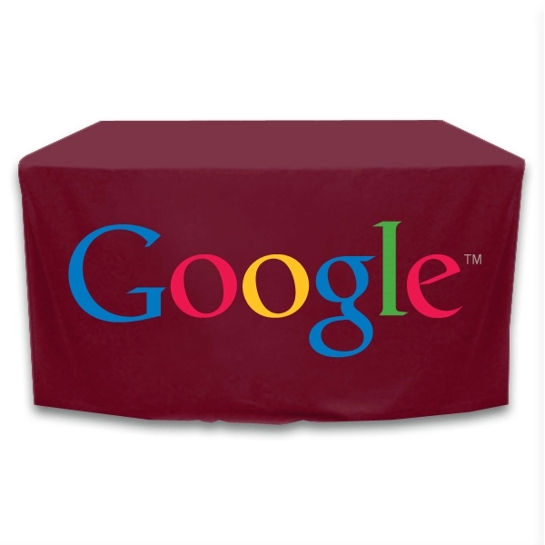 4 ft. x 24 in.Throw PolyKnit™ Table Cover (Full Color Logo) - 4 ft. x 24 in.Throw PolyKnit™ Table Cover (Full Color Logo) - Image 2 of 30