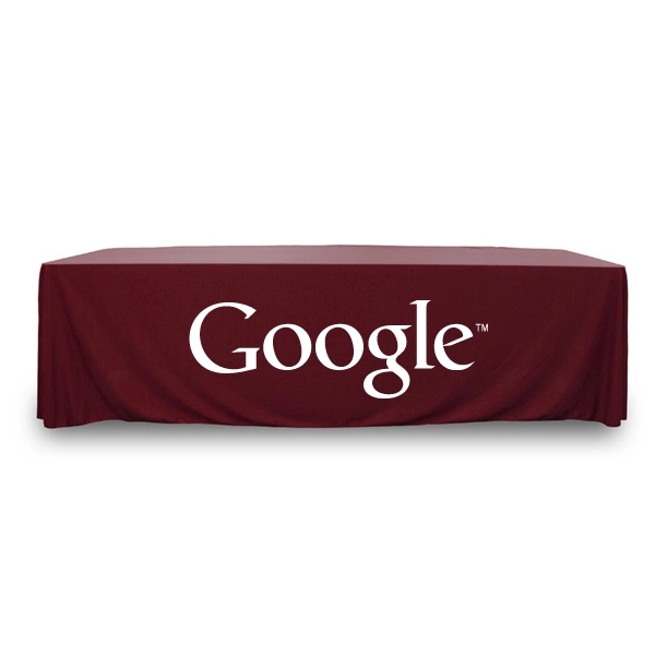 8 ft.Throw PolyKnit™ Table Cover (One Color Logo) - 8 ft.Throw PolyKnit™ Table Cover (One Color Logo) - Image 1 of 30