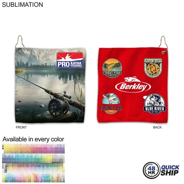 48Hr Quick Ship-Colored Microfiber Terry Fishing Towel 10x10