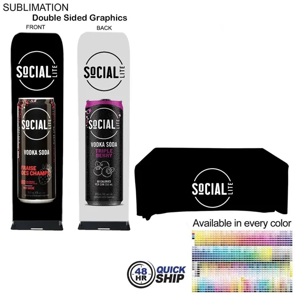 48Hr Quick Ship - Event Package Fabric Banner & Tablecloth