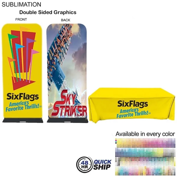 48Hr Quick Ship - Event package Fabric Banner & Tablecloth