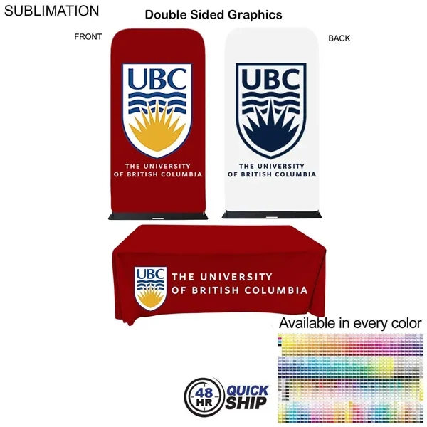 48Hr Quick Ship - Event Package Fabric Banner & Tablecloth