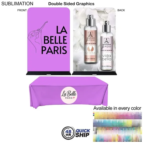 48Hr Quick Ship - Event Package Fabric Banner & Tablecloth