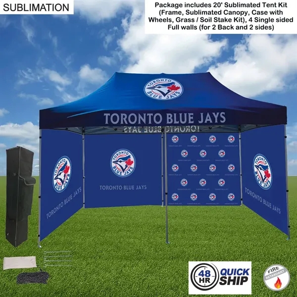 48Hr Quick Ship - Full Privacy Tent Package 1 20' Sublimated